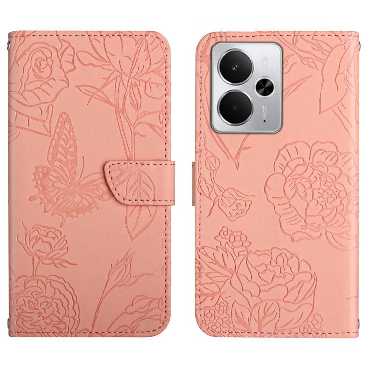 HT03 Skin Feel Butterfly Embossed Flip Leather Phone Case, For Realme C85 5G, For Realme C85 Pro 4G, For Realme 15T 5G, For Realme 15 5G Global / 15 Pro 5G Global, For Realme C71 4G, For Realme C75 5G, For Realme 14 5G Global / P3 5G Global������������...