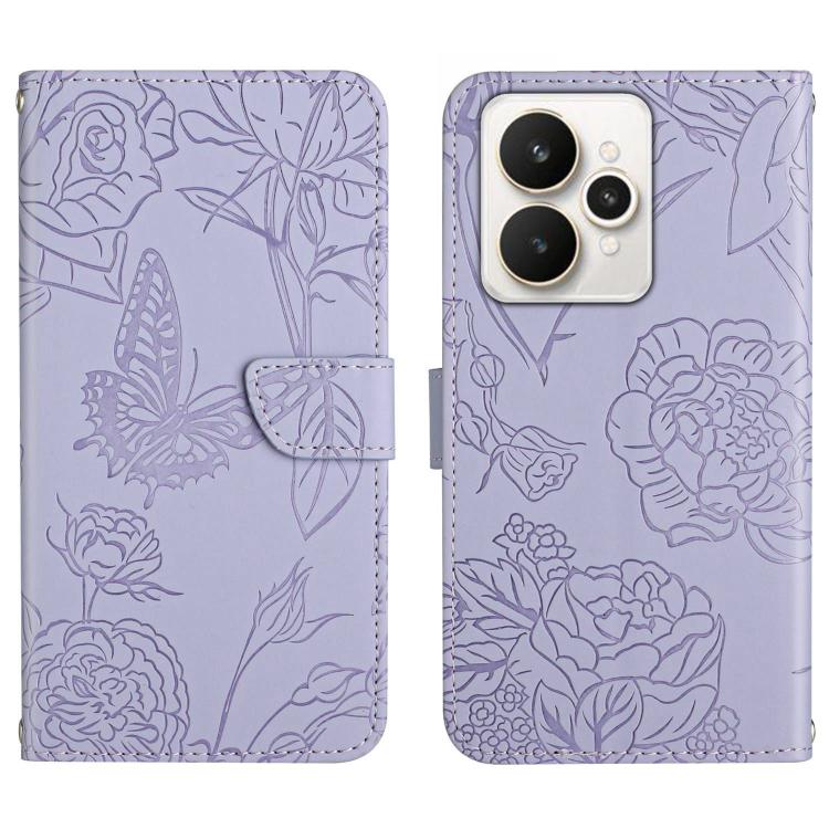 HT03 Skin Feel Butterfly Embossed Flip Leather Phone Case, For Realme C85 5G, For Realme C85 Pro 4G, For Realme 15T 5G, For Realme 15 5G Global / 15 Pro 5G Global, For Realme C71 4G, For Realme C75 5G, For Realme 14 5G Global / P3 5G Global������������...