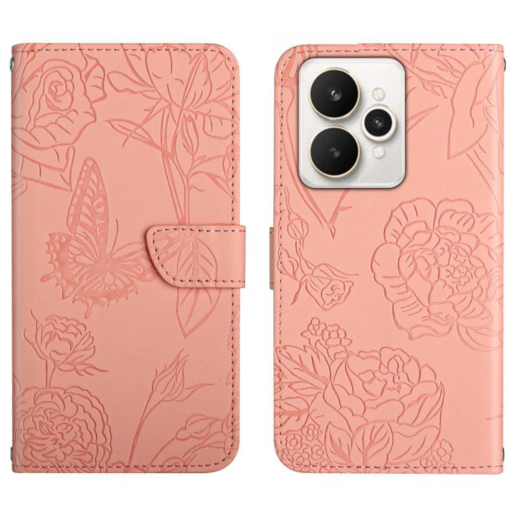 HT03 Skin Feel Butterfly Embossed Flip Leather Phone Case, For Realme C85 5G, For Realme C85 Pro 4G, For Realme 15T 5G, For Realme 15 5G Global / 15 Pro 5G Global, For Realme C71 4G, For Realme C75 5G, For Realme 14 5G Global / P3 5G Global������������...