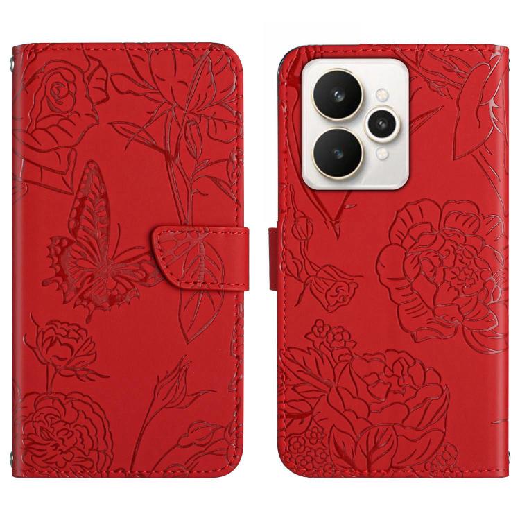 HT03 Skin Feel Butterfly Embossed Flip Leather Phone Case, For Realme C85 5G, For Realme C85 Pro 4G, For Realme 15T 5G, For Realme 15 5G Global / 15 Pro 5G Global, For Realme C71 4G, For Realme C75 5G, For Realme 14 5G Global / P3 5G Global������������...