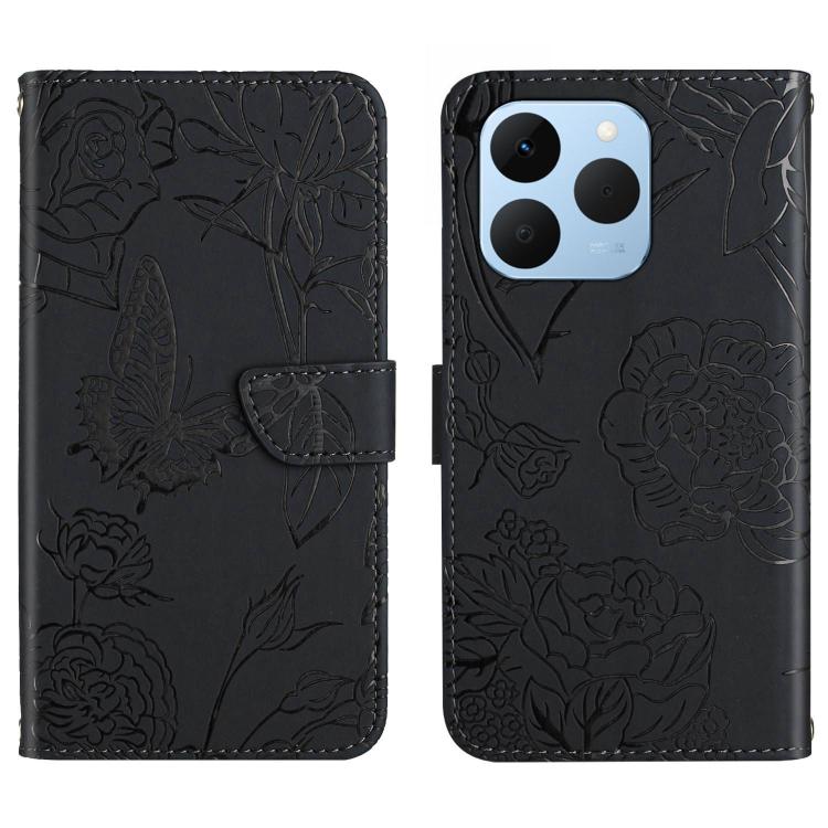 HT03 Skin Feel Butterfly Embossed Flip Leather Phone Case, For Realme C85 5G, For Realme C85 Pro 4G, For Realme 15T 5G, For Realme 15 5G Global / 15 Pro 5G Global, For Realme C71 4G, For Realme C75 5G, For Realme 14 5G Global / P3 5G Global������������...