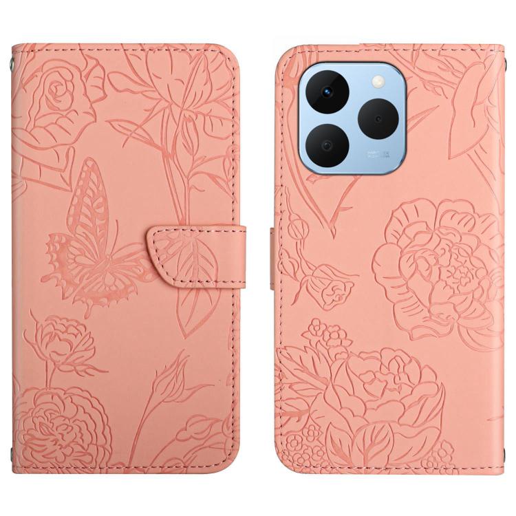 HT03 Skin Feel Butterfly Embossed Flip Leather Phone Case, For Realme C85 5G, For Realme C85 Pro 4G, For Realme 15T 5G, For Realme 15 5G Global / 15 Pro 5G Global, For Realme C71 4G, For Realme C75 5G, For Realme 14 5G Global / P3 5G Global������������...
