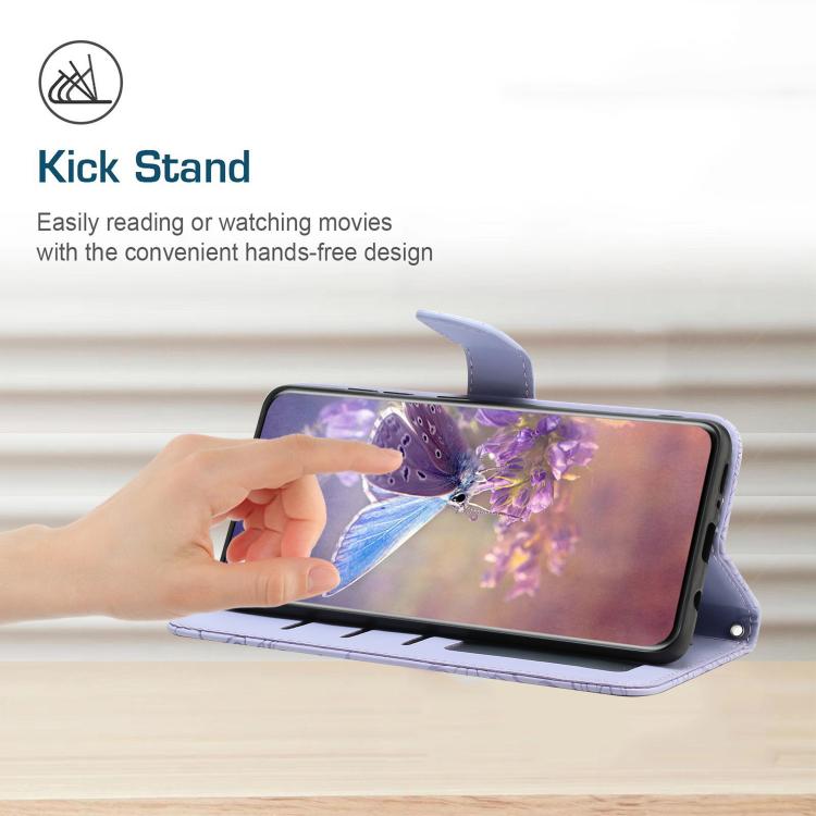 HT03 Skin Feel Butterfly Embossed Flip Leather Phone Case, For Realme C85 5G, For Realme C85 Pro 4G, For Realme 15T 5G, For Realme 15 5G Global / 15 Pro 5G Global, For Realme C71 4G, For Realme C75 5G, For Realme 14 5G Global / P3 5G Global������������...