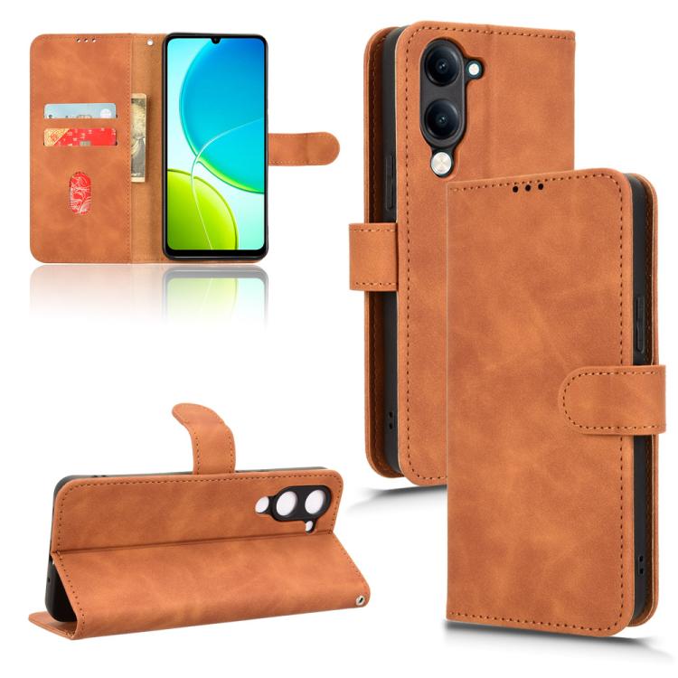 Skin Feel Magnetic Flip Leather Phone Case