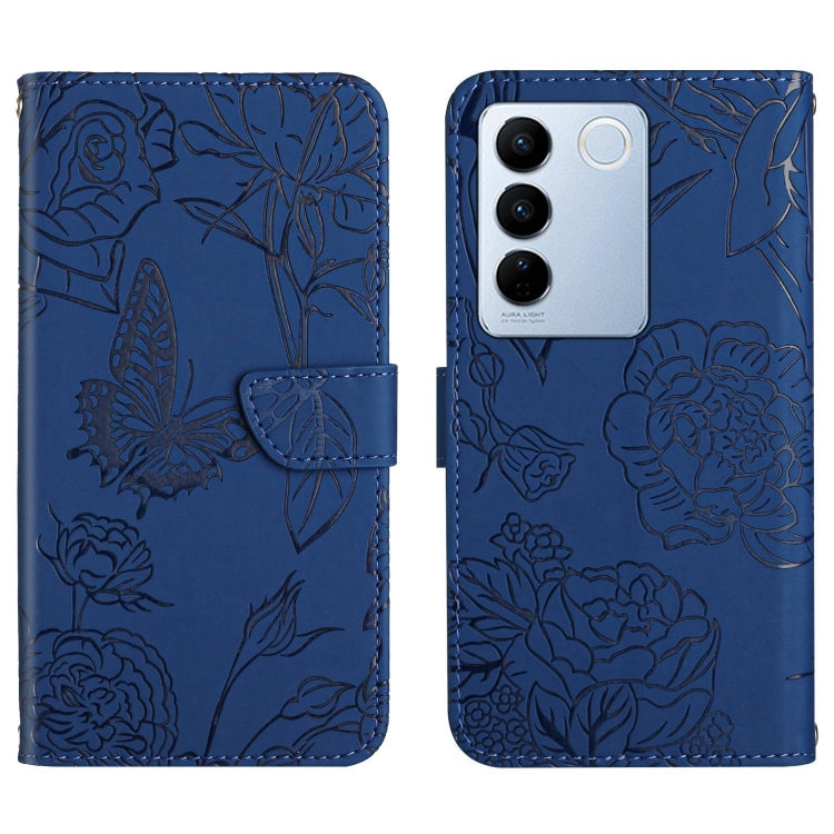 HT03 Skin Feel Butterfly Embossed Flip Leather Phone Case, For vivo Y02A 4G / Y02 4G / Y11 2023, For vivo Y56 5G Global, For vivo V27E 4G Global, For vivo Y02S Global / Y16 4G Global, For vivo Y77 5G Global / Y22S 4G Global, For vivo Y77E 5G           ...