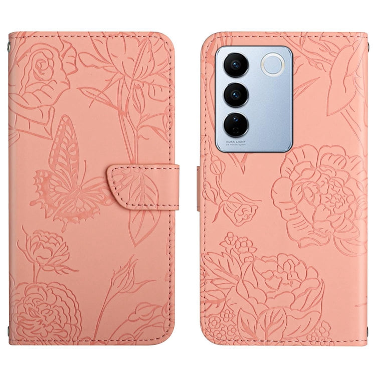 HT03 Skin Feel Butterfly Embossed Flip Leather Phone Case, For vivo Y02A 4G / Y02 4G / Y11 2023, For vivo Y56 5G Global, For vivo V27E 4G Global, For vivo Y02S Global / Y16 4G Global, For vivo Y77 5G Global / Y22S 4G Global, For vivo Y77E 5G           ...
