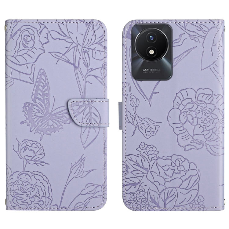 HT03 Skin Feel Butterfly Embossed Flip Leather Phone Case, For vivo Y02A 4G / Y02 4G / Y11 2023, For vivo Y56 5G Global, For vivo V27E 4G Global, For vivo Y02S Global / Y16 4G Global, For vivo Y77 5G Global / Y22S 4G Global, For vivo Y77E 5G           ...