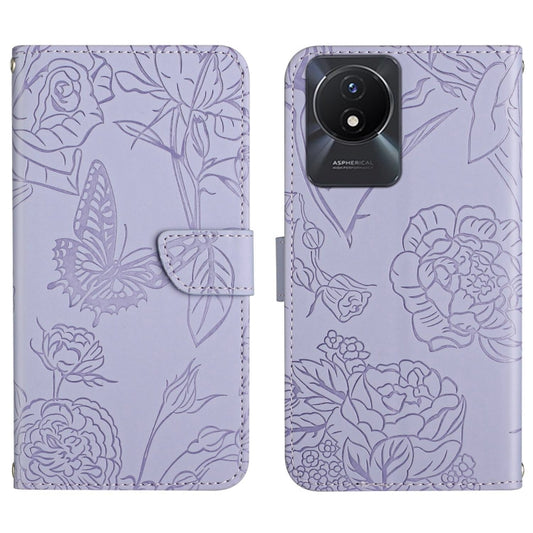 HT03 Skin Feel Butterfly Embossed Flip Leather Phone Case, For vivo Y02A 4G / Y02 4G / Y11 2023, For vivo Y56 5G Global, For vivo V27E 4G Global, For vivo Y02S Global / Y16 4G Global, For vivo Y77 5G Global / Y22S 4G Global, For vivo Y77E 5G           ...