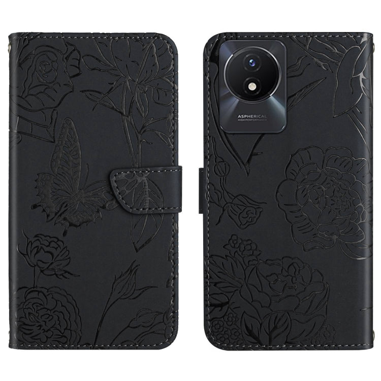 HT03 Skin Feel Butterfly Embossed Flip Leather Phone Case, For vivo Y02A 4G / Y02 4G / Y11 2023, For vivo Y56 5G Global, For vivo V27E 4G Global, For vivo Y02S Global / Y16 4G Global, For vivo Y77 5G Global / Y22S 4G Global, For vivo Y77E 5G           ...
