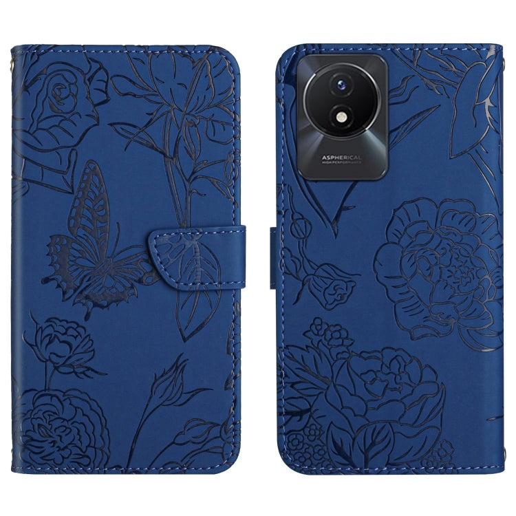 HT03 Skin Feel Butterfly Embossed Flip Leather Phone Case, For vivo Y02A 4G / Y02 4G / Y11 2023, For vivo Y56 5G Global, For vivo V27E 4G Global, For vivo Y02S Global / Y16 4G Global, For vivo Y77 5G Global / Y22S 4G Global, For vivo Y77E 5G           ...