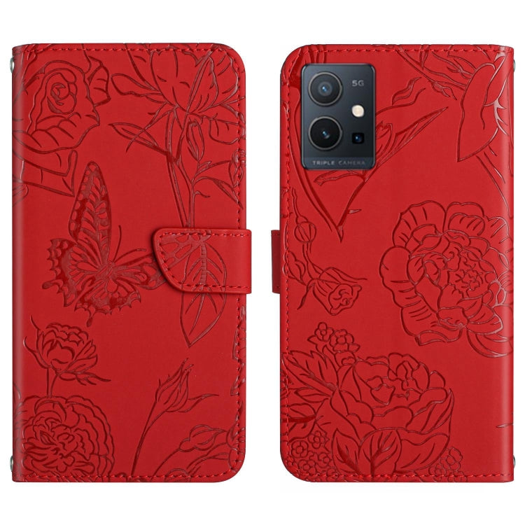 HT03 Skin Feel Butterfly Embossed Flip Leather Phone Case, For vivo Y02A 4G / Y02 4G / Y11 2023, For vivo Y56 5G Global, For vivo V27E 4G Global, For vivo Y02S Global / Y16 4G Global, For vivo Y77 5G Global / Y22S 4G Global, For vivo Y77E 5G           ...