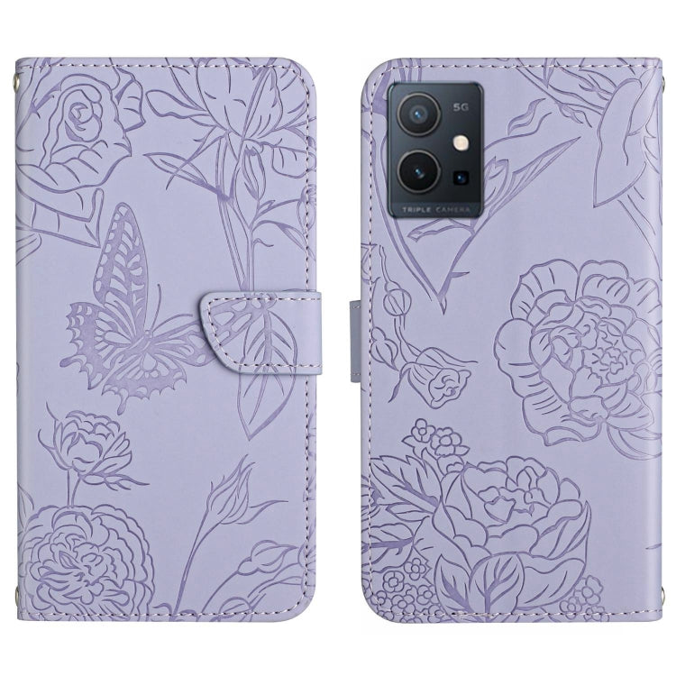 HT03 Skin Feel Butterfly Embossed Flip Leather Phone Case, For vivo Y02A 4G / Y02 4G / Y11 2023, For vivo Y56 5G Global, For vivo V27E 4G Global, For vivo Y02S Global / Y16 4G Global, For vivo Y77 5G Global / Y22S 4G Global, For vivo Y77E 5G           ...