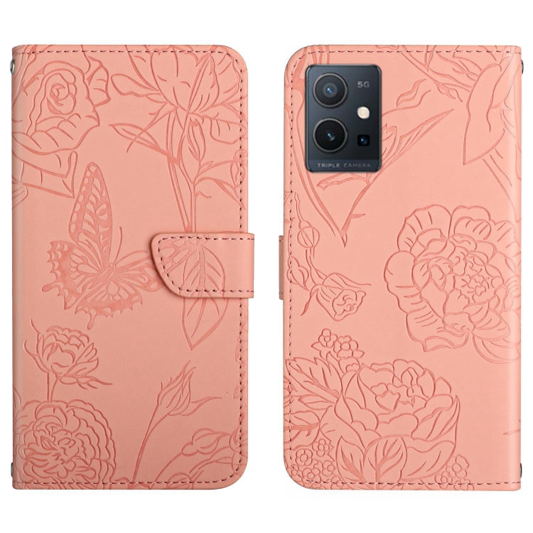HT03 Skin Feel Butterfly Embossed Flip Leather Phone Case, For vivo Y02A 4G / Y02 4G / Y11 2023, For vivo Y56 5G Global, For vivo V27E 4G Global, For vivo Y02S Global / Y16 4G Global, For vivo Y77 5G Global / Y22S 4G Global, For vivo Y77E 5G           ...