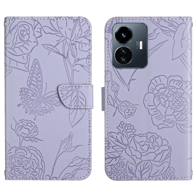 HT03 Skin Feel Butterfly Embossed Flip Leather Phone Case, For vivo Y02A 4G / Y02 4G / Y11 2023, For vivo Y56 5G Global, For vivo V27E 4G Global, For vivo Y02S Global / Y16 4G Global, For vivo Y77 5G Global / Y22S 4G Global, For vivo Y77E 5G           ...