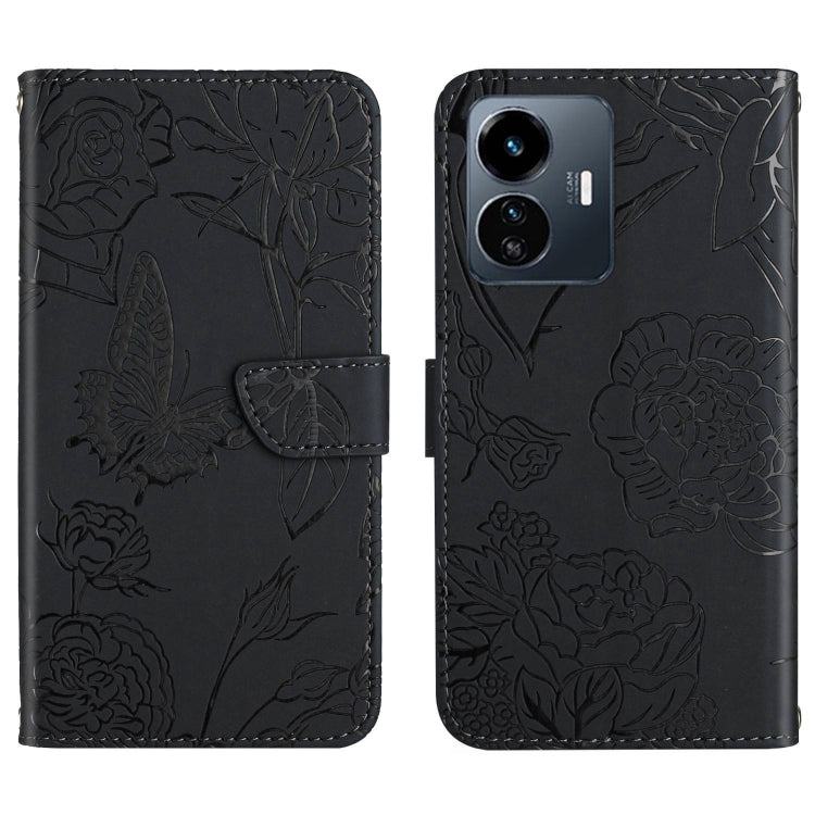 HT03 Skin Feel Butterfly Embossed Flip Leather Phone Case, For vivo Y02A 4G / Y02 4G / Y11 2023, For vivo Y56 5G Global, For vivo V27E 4G Global, For vivo Y02S Global / Y16 4G Global, For vivo Y77 5G Global / Y22S 4G Global, For vivo Y77E 5G           ...