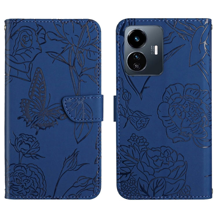 HT03 Skin Feel Butterfly Embossed Flip Leather Phone Case, For vivo Y02A 4G / Y02 4G / Y11 2023, For vivo Y56 5G Global, For vivo V27E 4G Global, For vivo Y02S Global / Y16 4G Global, For vivo Y77 5G Global / Y22S 4G Global, For vivo Y77E 5G           ...