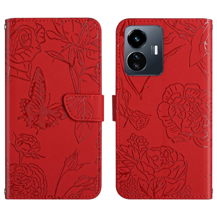 HT03 Skin Feel Butterfly Embossed Flip Leather Phone Case, For vivo Y02A 4G / Y02 4G / Y11 2023, For vivo Y56 5G Global, For vivo V27E 4G Global, For vivo Y02S Global / Y16 4G Global, For vivo Y77 5G Global / Y22S 4G Global, For vivo Y77E 5G           ...
