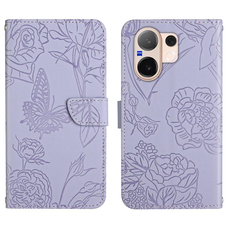 HT03 Skin Feel Butterfly Embossed Flip Leather Phone Case, For vivo V70 FE 5G, For vivo V70 5G Global / V70 Elite 5G, For vivo V60 Lite 5G, For vivo V60 5G, For vivo Y39 5G Global, For vivo V50 Lite 5G, For vivo Y04 4G / Y29s 5G, For vivo Y29 4G Global...
