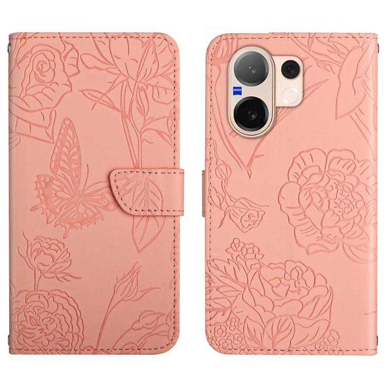 HT03 Skin Feel Butterfly Embossed Flip Leather Phone Case, For vivo V70 FE 5G, For vivo V70 5G Global / V70 Elite 5G, For vivo V60 Lite 5G, For vivo V60 5G, For vivo Y39 5G Global, For vivo V50 Lite 5G, For vivo Y04 4G / Y29s 5G, For vivo Y29 4G Global...
