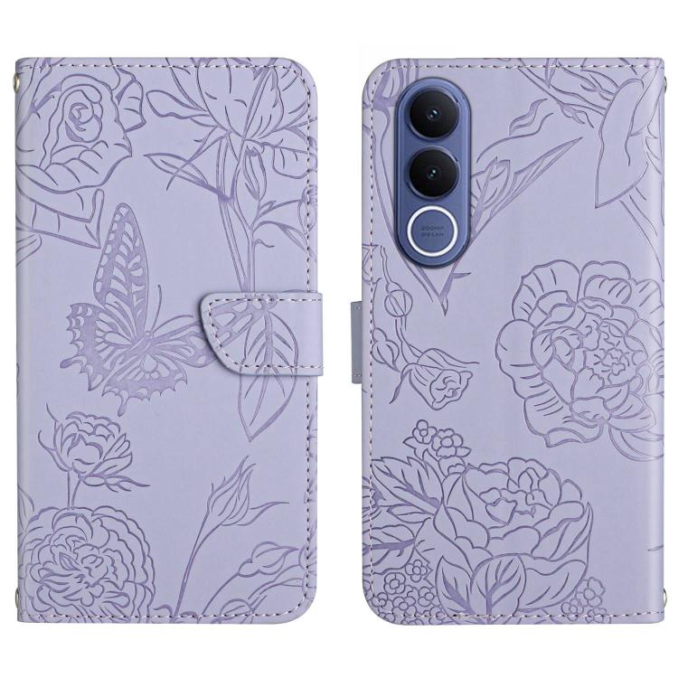 HT03 Skin Feel Butterfly Embossed Flip Leather Phone Case, For vivo V70 FE 5G, For vivo V70 5G Global / V70 Elite 5G, For vivo V60 Lite 5G, For vivo V60 5G, For vivo Y39 5G Global, For vivo V50 Lite 5G, For vivo Y04 4G / Y29s 5G, For vivo Y29 4G Global...
