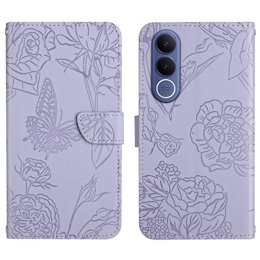 HT03 Skin Feel Butterfly Embossed Flip Leather Phone Case, For vivo V70 FE 5G, For vivo V70 5G Global / V70 Elite 5G, For vivo V60 Lite 5G, For vivo V60 5G, For vivo Y39 5G Global, For vivo V50 Lite 5G, For vivo Y04 4G / Y29s 5G, For vivo Y29 4G Global...