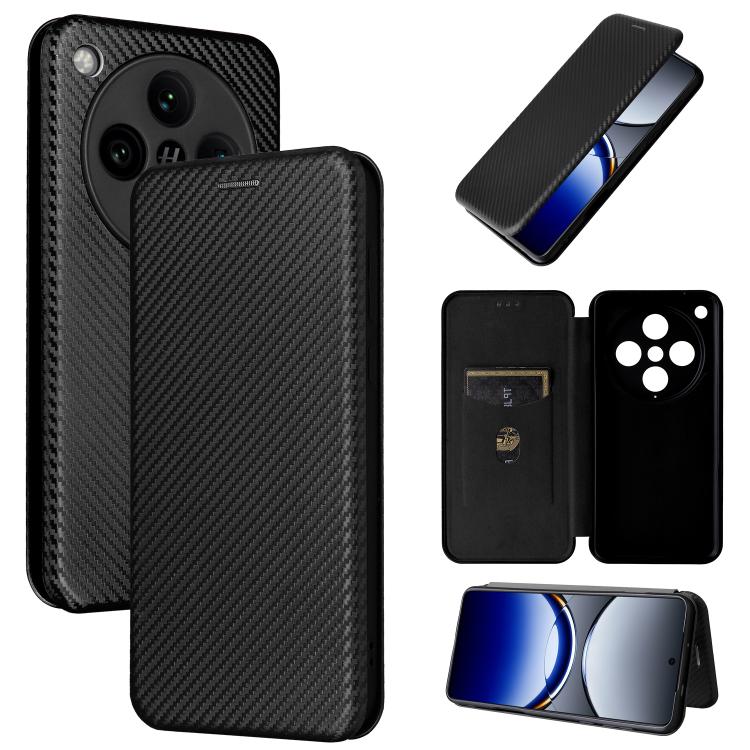 Carbon Fiber Texture Flip Leather Phone Case, For OPPO A78 4G, For OPPO A1 5G, For OPPO Find X8 Pro, For OPPO A79 5G