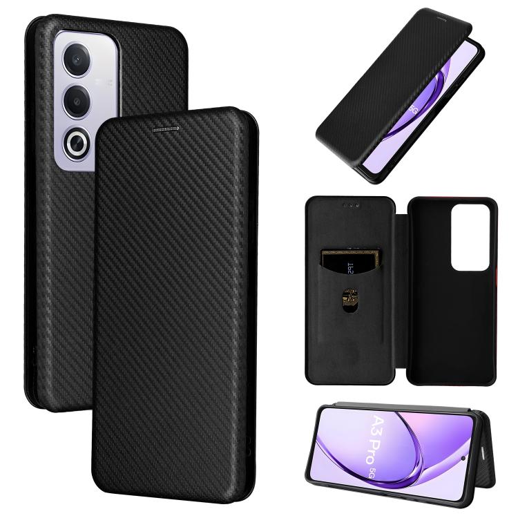 Carbon Fiber Texture Flip Leather Phone Case, For OPPO Find X8, For OPPO A3x 5G India, For OPPO Reno12 F 5G / 4G, For OPPO Reno11 PJH110, For OPPO Reno12 Pro 5G Global, For OPPO Reno12 5G Global, For OPPO A3 Pro Global, For OPPO Reno11 F 5G            ...