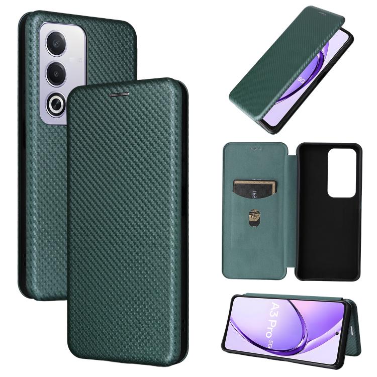 Carbon Fiber Texture Flip Leather Phone Case, For OPPO Find X8, For OPPO A3x 5G India, For OPPO Reno12 F 5G / 4G, For OPPO Reno11 PJH110, For OPPO Reno12 Pro 5G Global, For OPPO Reno12 5G Global, For OPPO A3 Pro Global, For OPPO Reno11 F 5G            ...