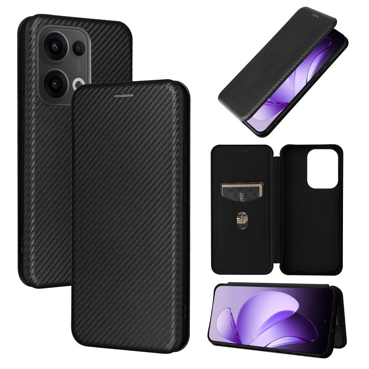 Carbon Fiber Texture Flip Leather Phone Case, For OPPO Reno13 5G Global, For OPPO Reno13 F 5G, For OPPO Find X8, For OPPO A3x 5G India, For OPPO Reno12 F 5G / 4G, For OPPO Reno11 PJH110, For OPPO Reno12 Pro 5G Global, For OPPO Reno12 5G Global         ...