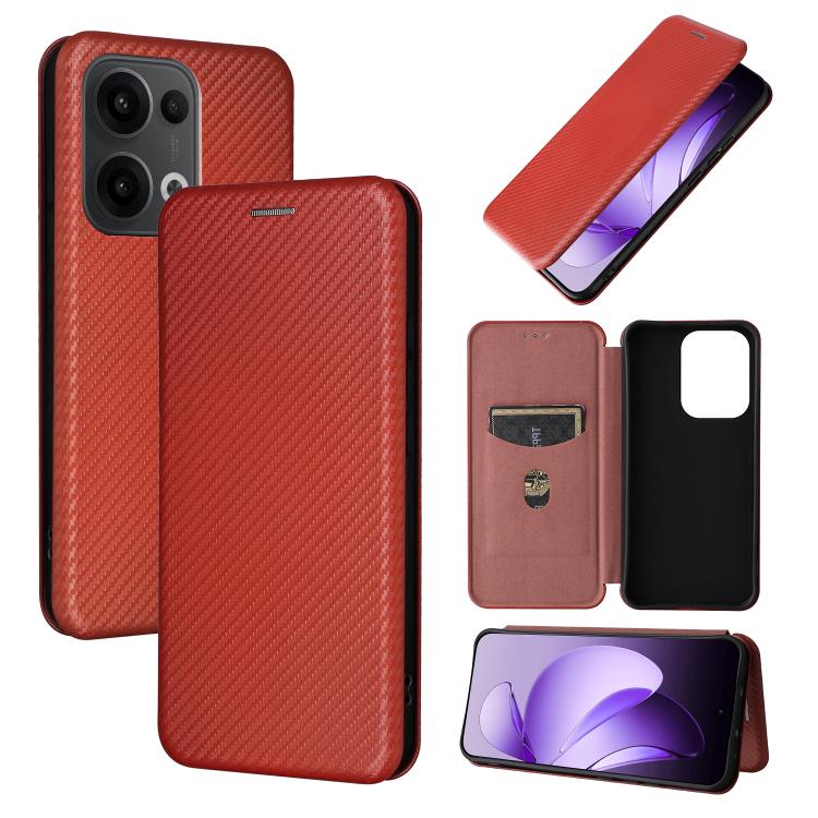 Carbon Fiber Texture Flip Leather Phone Case, For OPPO Reno13 5G Global, For OPPO Reno13 F 5G, For OPPO Find X8, For OPPO A3x 5G India, For OPPO Reno12 F 5G / 4G, For OPPO Reno11 PJH110, For OPPO Reno12 Pro 5G Global, For OPPO Reno12 5G Global         ...