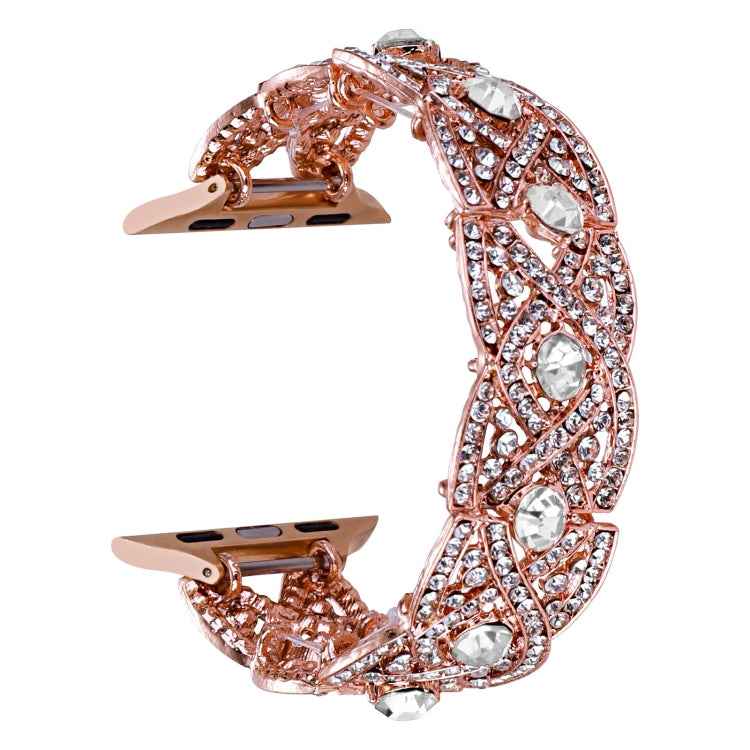Diamonds Twist Metal Watch Band, For Apple Watch Series 10 46mm, For Apple Watch Series 10 42mm, For Apple Watch SE 2023 44mm, For Apple Watch SE 2023 40mm, For Apple Watch Ultra 2 49mm, For Apple Watch 9 45mm, For Apple Watch 9 41mm                   ...