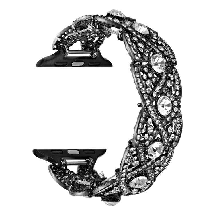 Diamonds Twist Metal Watch Band, For Apple Watch Series 10 46mm, For Apple Watch Series 10 42mm, For Apple Watch SE 2023 44mm, For Apple Watch SE 2023 40mm, For Apple Watch Ultra 2 49mm, For Apple Watch 9 45mm, For Apple Watch 9 41mm                   ...