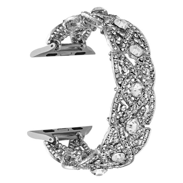 Diamonds Twist Metal Watch Band, For Apple Watch Series 10 46mm, For Apple Watch Series 10 42mm, For Apple Watch SE 2023 44mm, For Apple Watch SE 2023 40mm, For Apple Watch Ultra 2 49mm, For Apple Watch 9 45mm, For Apple Watch 9 41mm                   ...