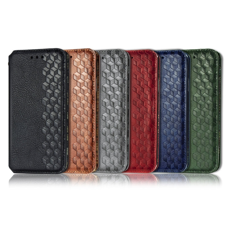 Cubic Grid Pressed Horizontal Flip Magnetic Leather Case with Holder & Card Slots & Wallet, For Samsung Galaxy A51