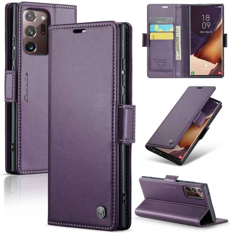 CaseMe 023 Butterfly Buckle Litchi Texture RFID Anti-theft Leather Phone Case, For Samsung Galaxy S21+ 5G, For Samsung Galaxy S21 Ultra 5G, For Samsung Galaxy Note20 Ultra, For Samsung Galaxy S20 Ultra, For Samsung Galaxy S20, For Samsung Galaxy S20+  ...