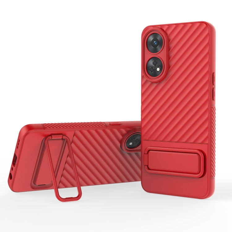 Wavy Texture TPU Phone Case with Lens Film, For OPPO Reno8 T 4G