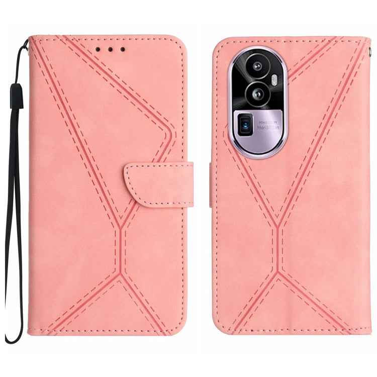 Stitching Embossed Leather Phone Case, For OPPO Reno10 Pro+, For OPPO Reno10 Pro China, For OPPO Reno10 China