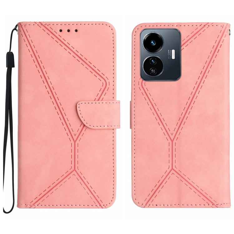 Stitching Embossed Leather Phone Case, For vivo Y22 4G Global / Y35 4G Global