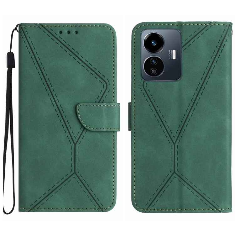 Stitching Embossed Leather Phone Case, For vivo Y22 4G Global / Y35 4G Global
