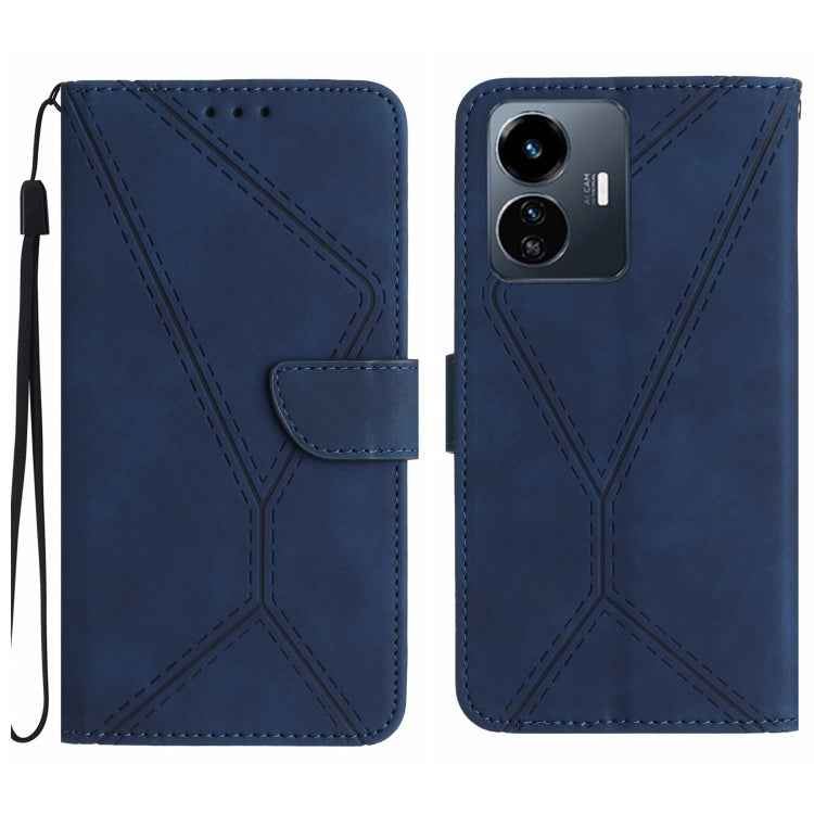 Stitching Embossed Leather Phone Case, For vivo Y22 4G Global / Y35 4G Global