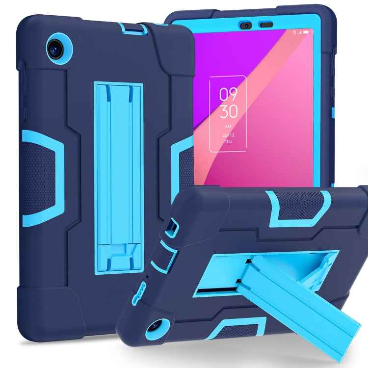 Contrast Color Silicone Hybrid PC Tablet Case with Holder