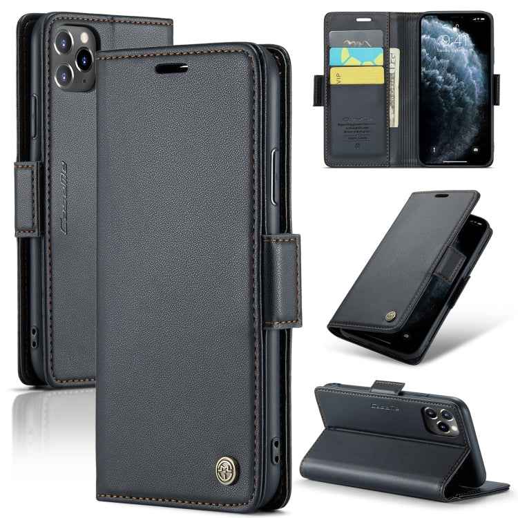 CaseMe 023 Butterfly Buckle Litchi Texture RFID Anti-theft Leather Phone Case, For iPhone 11 Pro, For iPhone 11 Pro Max, For iPhone XS Max, For iPhone XS, For iPhone XR, For iPhone SE 2022/SE 2020/6/7/8, For iPhone 6 Plus/7 Plus/8 Plus