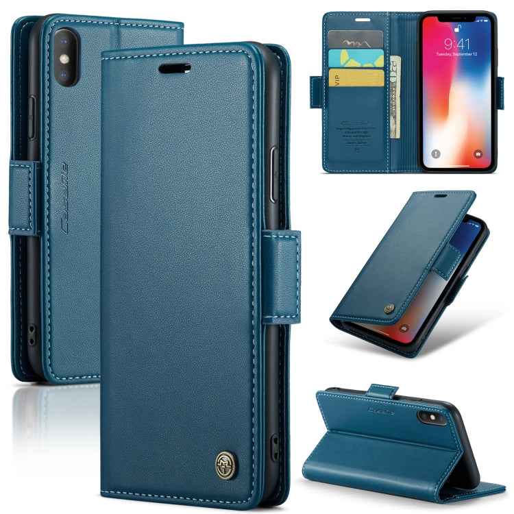 CaseMe 023 Butterfly Buckle Litchi Texture RFID Anti-theft Leather Phone Case, For iPhone 11 Pro, For iPhone 11 Pro Max, For iPhone XS Max, For iPhone XS, For iPhone XR, For iPhone SE 2022/SE 2020/6/7/8, For iPhone 6 Plus/7 Plus/8 Plus