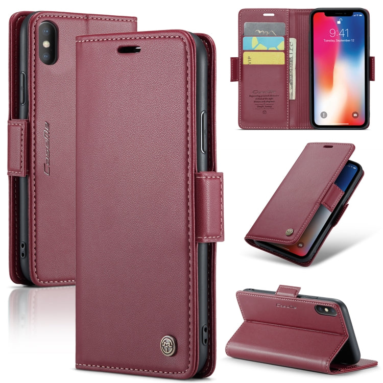 CaseMe 023 Butterfly Buckle Litchi Texture RFID Anti-theft Leather Phone Case, For iPhone 11 Pro, For iPhone 11 Pro Max, For iPhone XS Max, For iPhone XS, For iPhone XR, For iPhone SE 2022/SE 2020/6/7/8, For iPhone 6 Plus/7 Plus/8 Plus