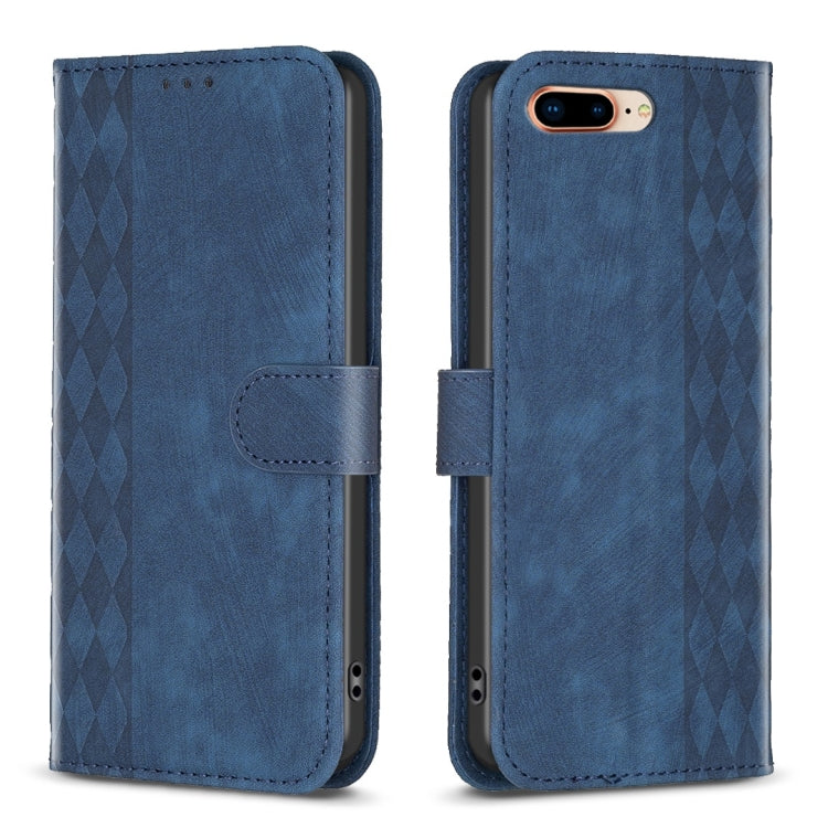 Plaid Embossed Leather Phone Case, For iPhone 15, For iPhone SE 2022 / 7 / 8, For iPhone 7 Plus / 8 Plus