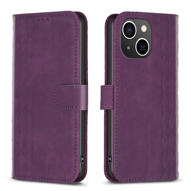 Plaid Embossed Leather Phone Case, For iPhone 15, For iPhone SE 2022 / 7 / 8, For iPhone 7 Plus / 8 Plus