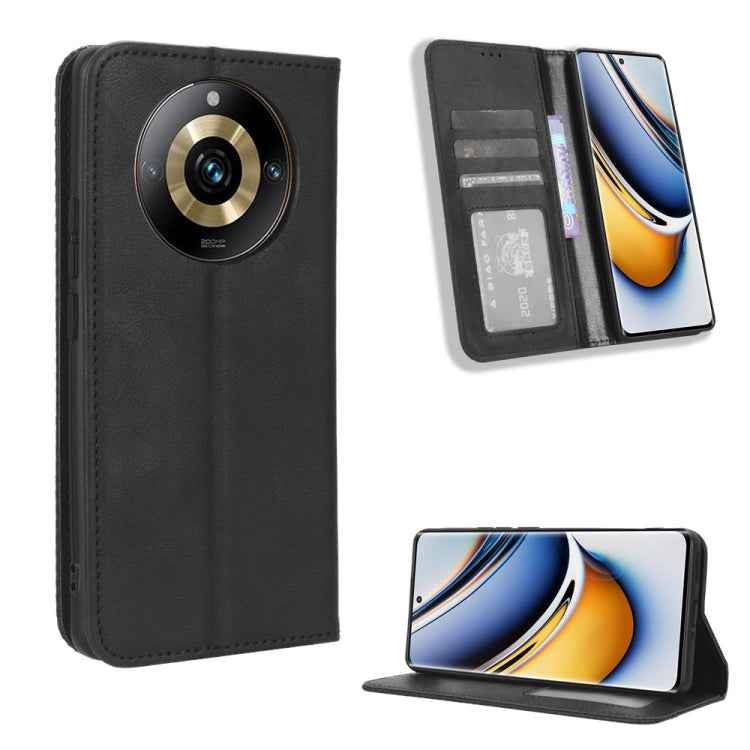 Magnetic Buckle Retro Texture Leather Phone Case, For Realme C53 / Narzo N53 4G, For Realme 11 5G, For Realme 11 Pro / 11 Pro+, For Realme C65 4G, For Realme GT Neo5 SE