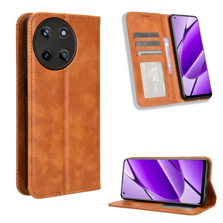 Magnetic Buckle Retro Texture Leather Phone Case, For Realme C63 4G / C61 4G / Narzo N63 4G, For Realme 12 Lite 4G, For Realme GT Neo6 SE 5G, For Realme 12 / 12X 5G, For Realme Narzo 70 Pro 5G, For Realme 12+ 5G, For Realme Note 50 4G                  ...
