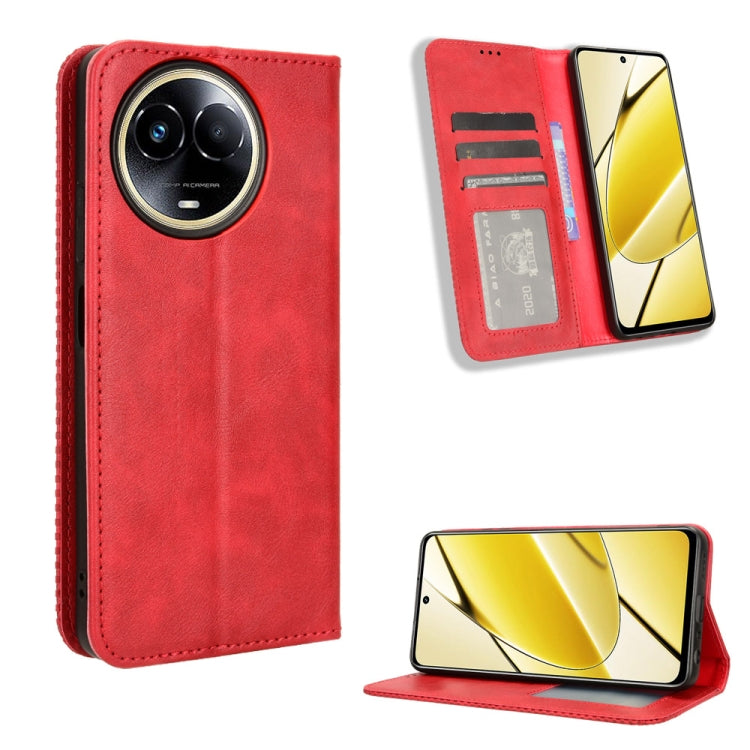 Magnetic Buckle Retro Texture Leather Phone Case, For Realme 12+ 5G, For Realme Note 50 4G, For Realme 12 Pro / Pro+ 5G, For Realme C67 4G, For Realme 11 4G Foreign, For Realme GT5 5G, For Realme 11 5G Foreign / 11X, For Realme C53 / Narzo N53 4G      ...