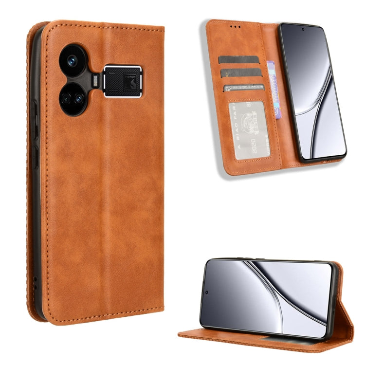 Magnetic Buckle Retro Texture Leather Phone Case, For Realme C63 4G / C61 4G / Narzo N63 4G, For Realme 12 Lite 4G, For Realme GT Neo6 SE 5G, For Realme 12 / 12X 5G, For Realme Narzo 70 Pro 5G, For Realme 12+ 5G, For Realme Note 50 4G                  ...